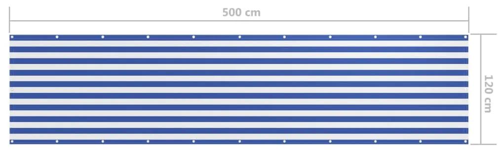 Tela de varanda 120x500 cm tecido Oxford branco e azul