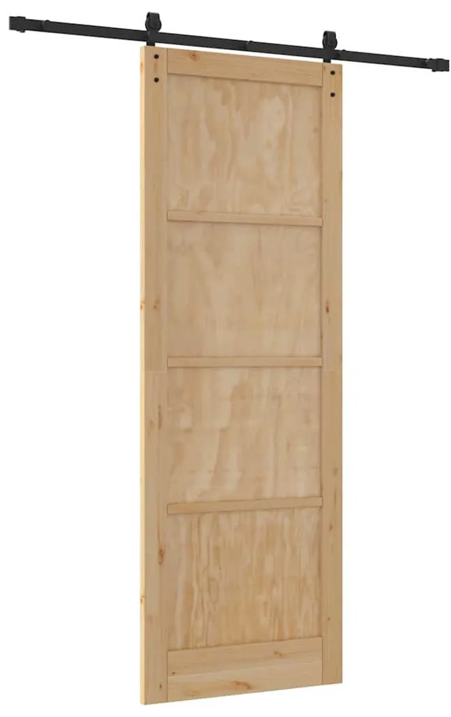 Porta Deslizante vidaXL com Conjunto de Ferragens 83x232 cm Madeira Só