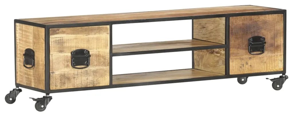 Móvel de TV 130x30x39 cm madeira de mangueira maciça