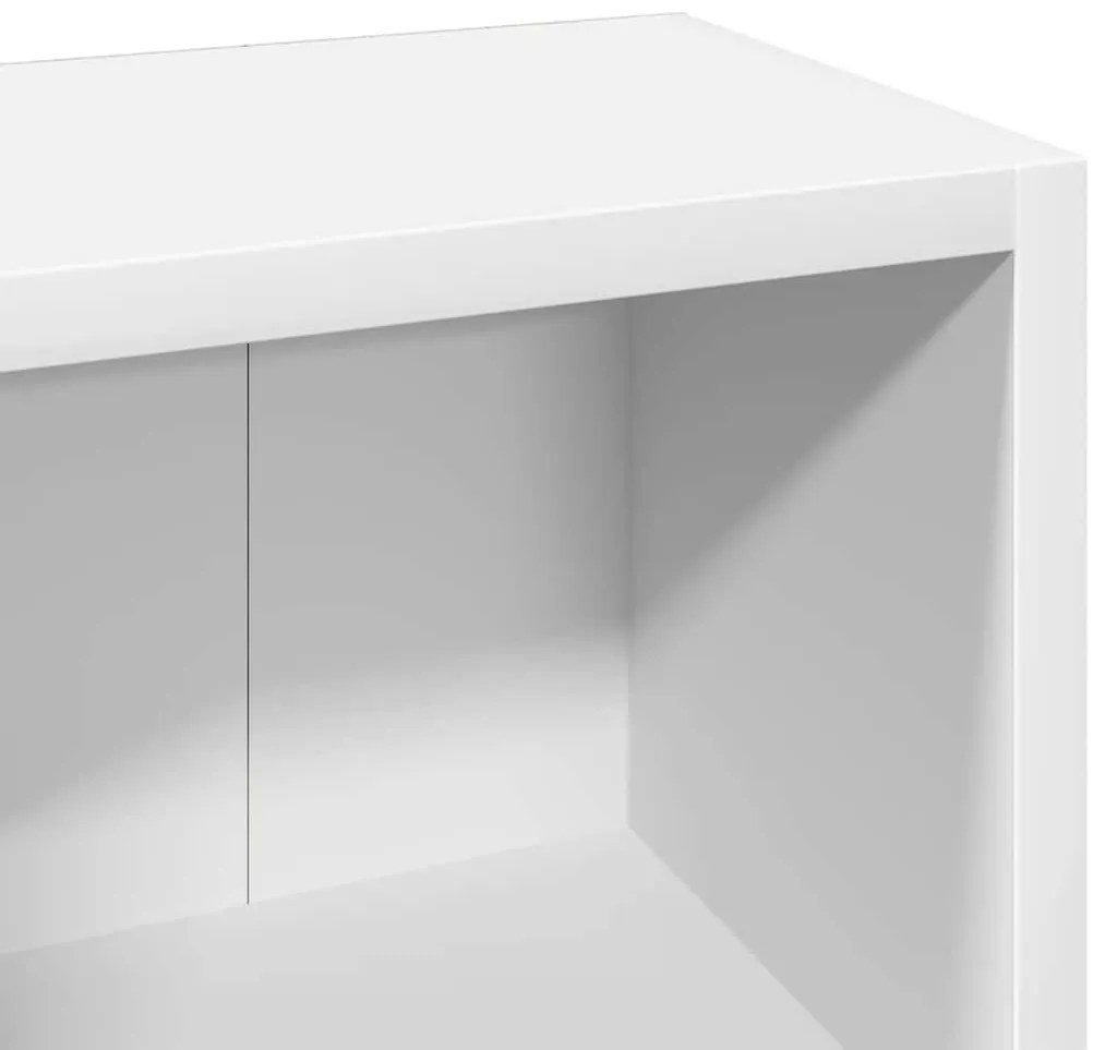 Armários para CD 2 pcs 21x16x93,5 cm contraplacado branco