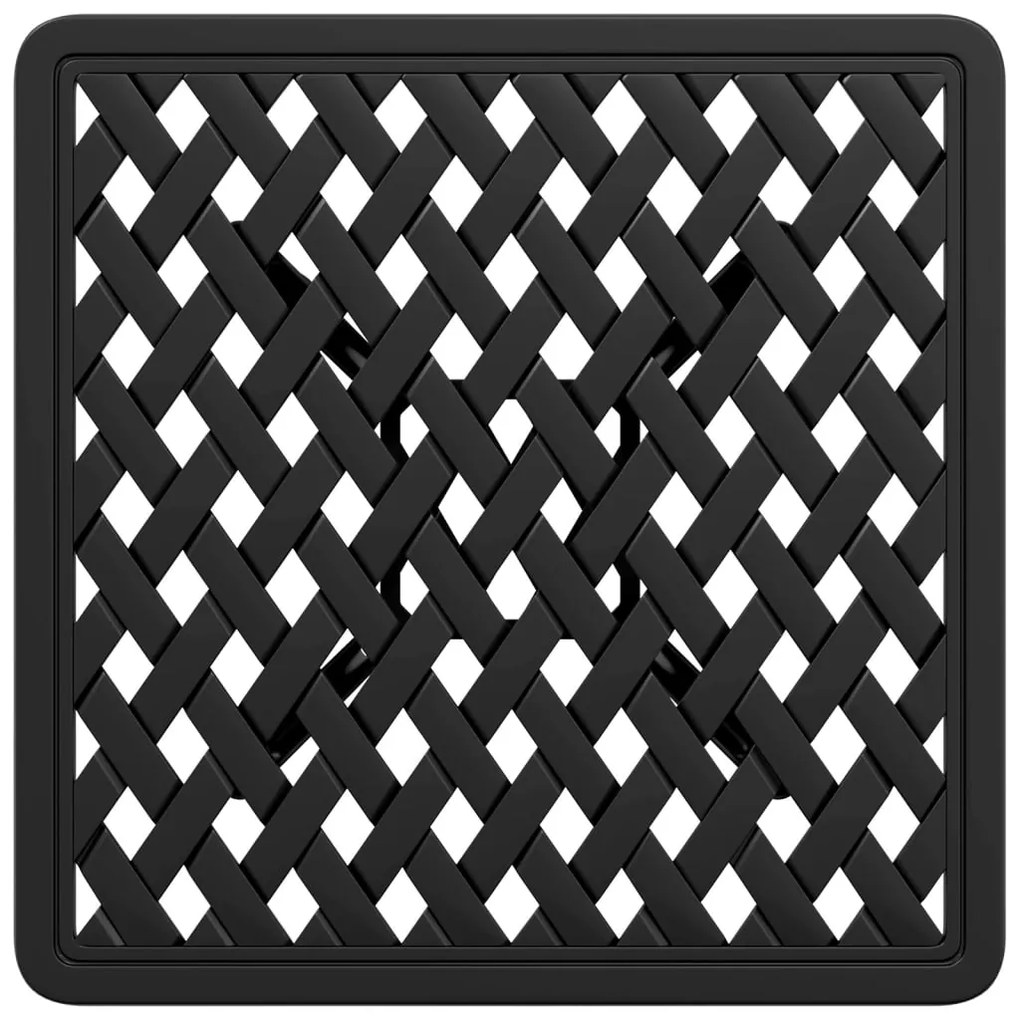 Mesa de jardim 53x53x53 cm alumínio fundido preto