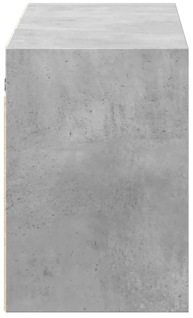 Móvel de parede p/ TV c/ luzes LED 130x31x45cm cinzento cimento