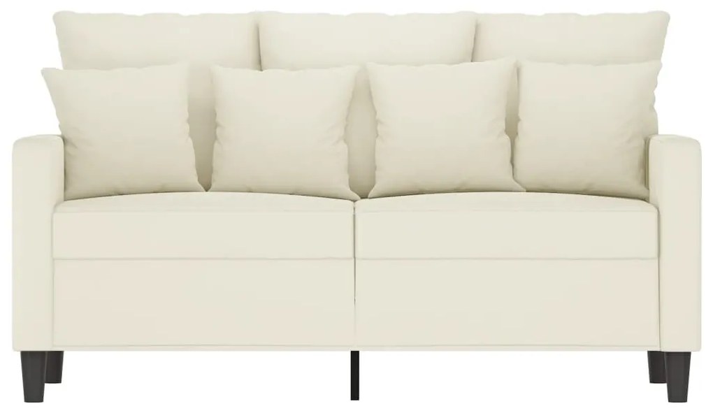 Sofá de 2 lugares veludo 120 cm cor creme