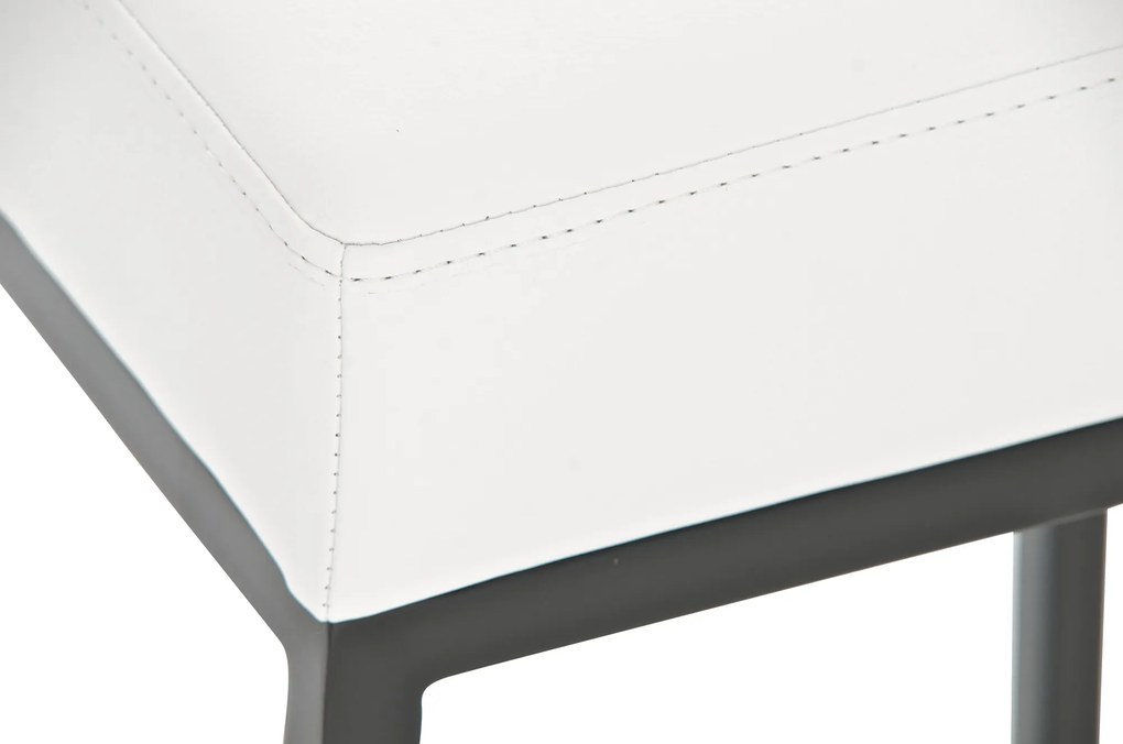 Banco de bar Montreal em couro sintético e com estrutura preta 37 x 78 x 37 cm Branco