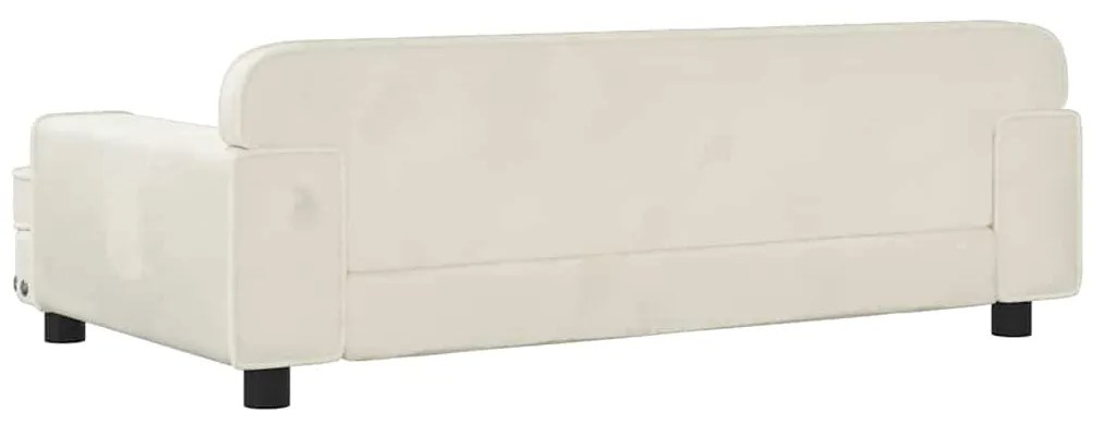 Cama para cães 90x53x30 cm veludo cor creme