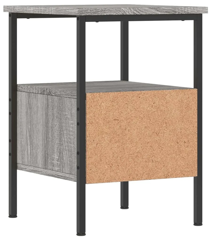 Mesa cabeceira 34x36x50 cm derivados de madeira cinzento sonoma