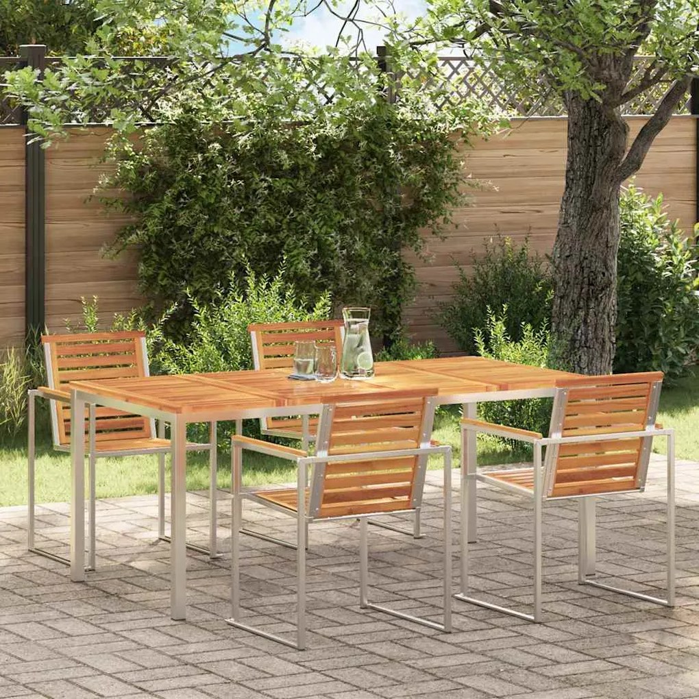 vidaXL MesaDeJantar Castanho 180 x 90 x 75 cm Madeira Sólida de Acácia