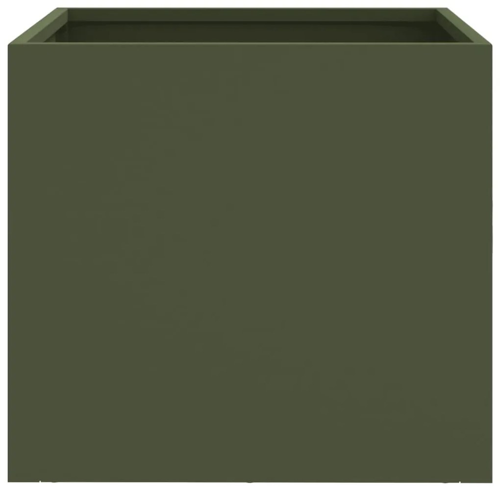 Vaso/floreira 32x30x29 cm aço verde azeitona