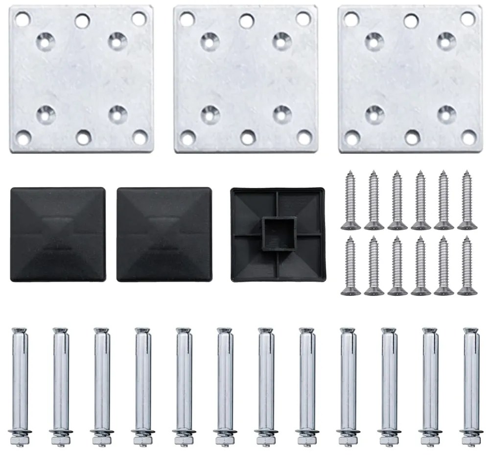 Conjunto painel de cerca 353x146 cm WPC castanho