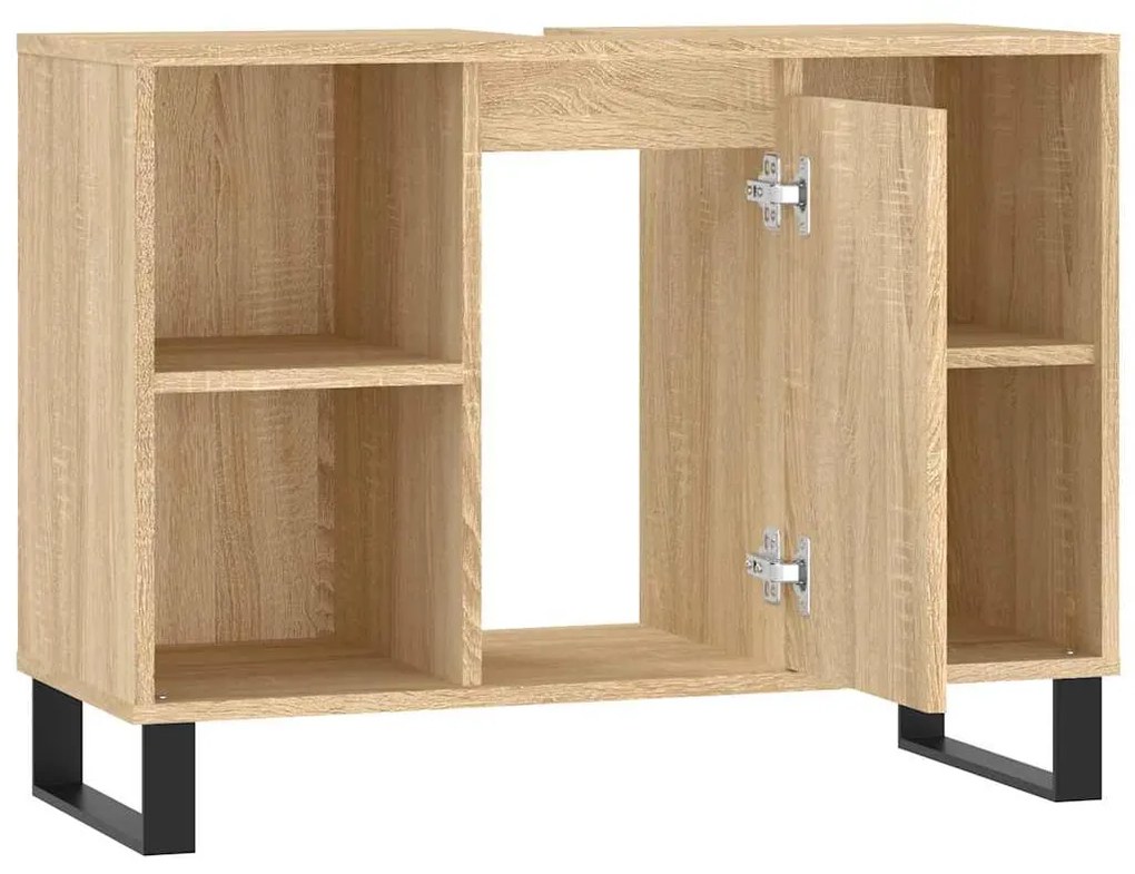 Armário p/ casa banho 80x33x60cm deriv. madeira carvalho sonoma