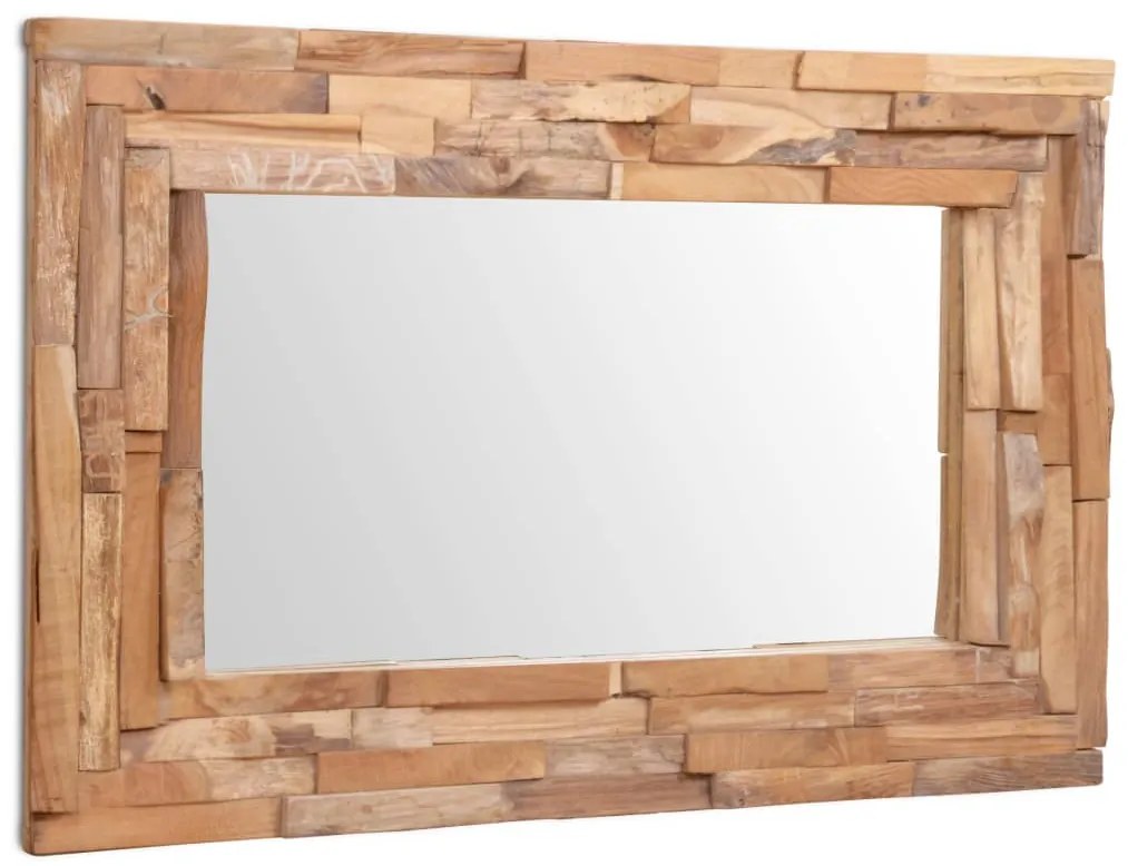 Espelho decorativo em teca 90x60 cm retangular
