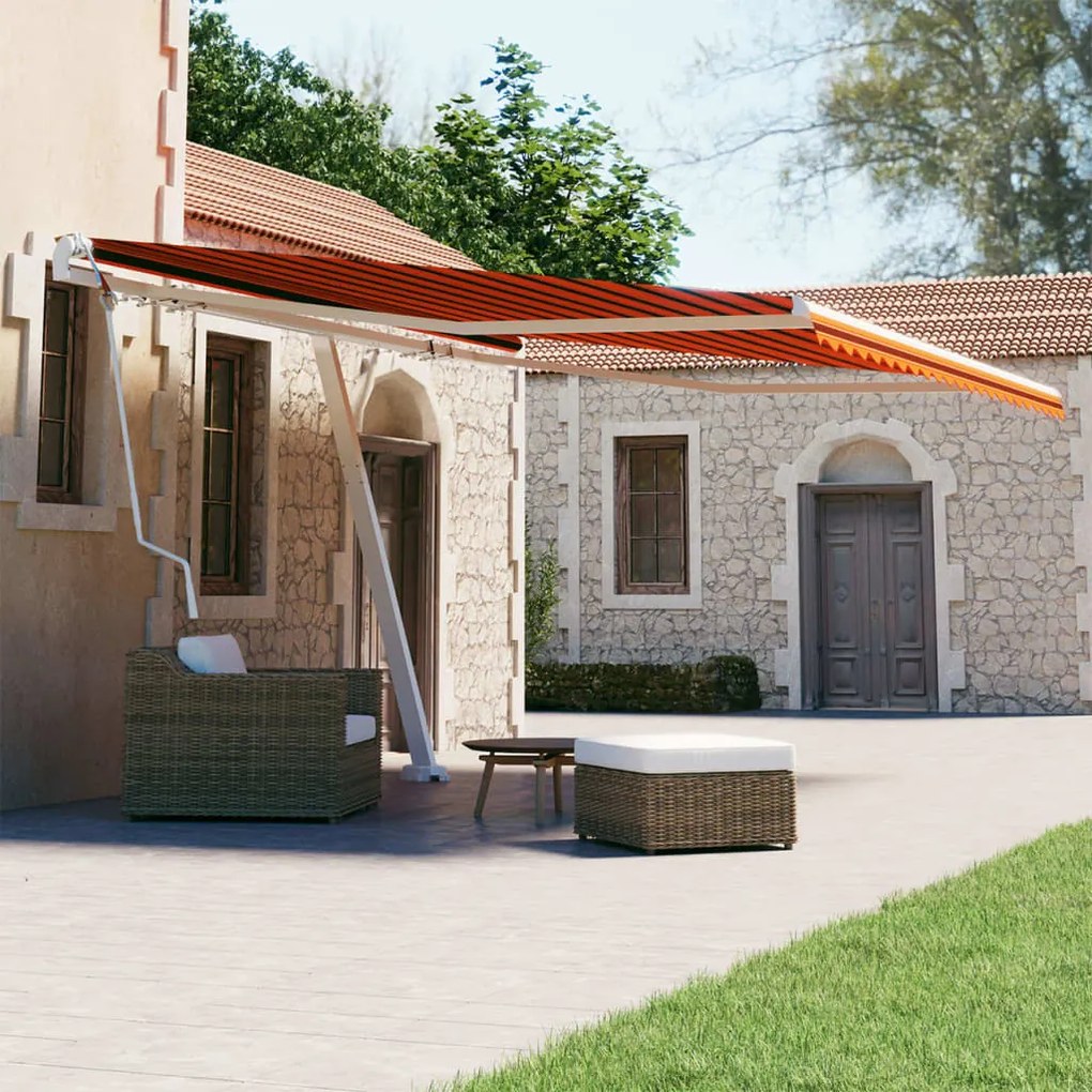 vidaXL Toldo automático independente 450x300 cm laranja e castanho