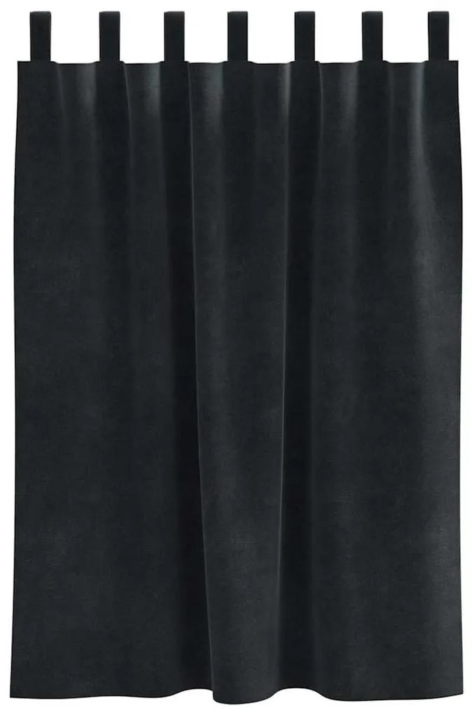 Cortinas Blackout vidaXL com Laços de Pendurar 2 pcs Veludo Preto