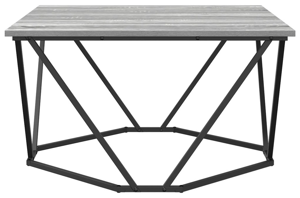 Mesa de Centro Cinza Sonoma 80x80x45 cm Madeira Engenharia