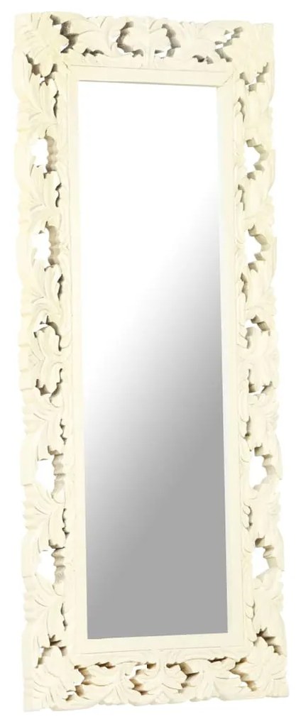 Espelho esculpido à mão 110x50 cm mangueira maciça branco