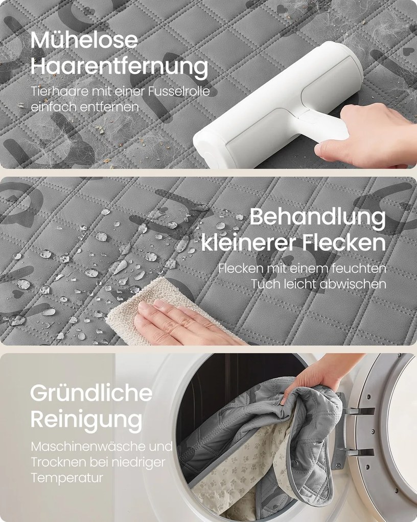 Manta impermeável para cães 135 x 76 cm cinzento