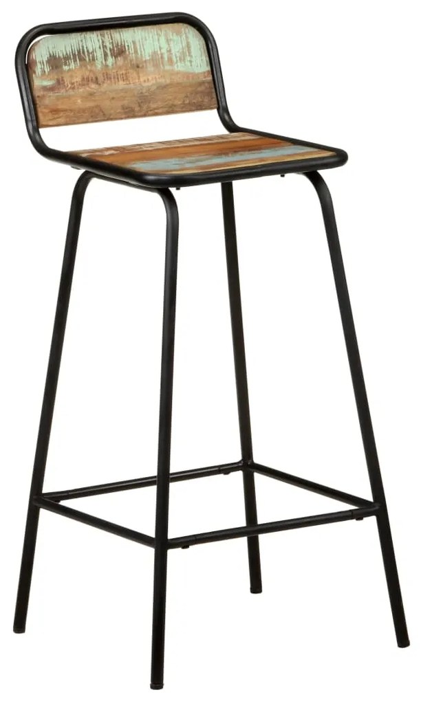 Cadeiras de bar 4 pcs madeira recuperada maciça