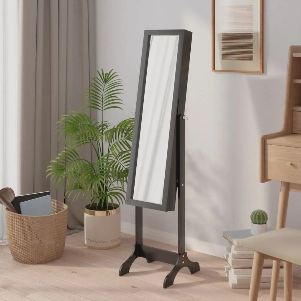 vidaXL Espelho de pé 34x37x146 cm preto