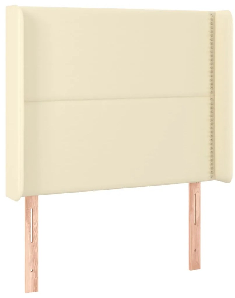 Cabeceira de cama c/ LED 83x16x118/128cm couro artificial crème