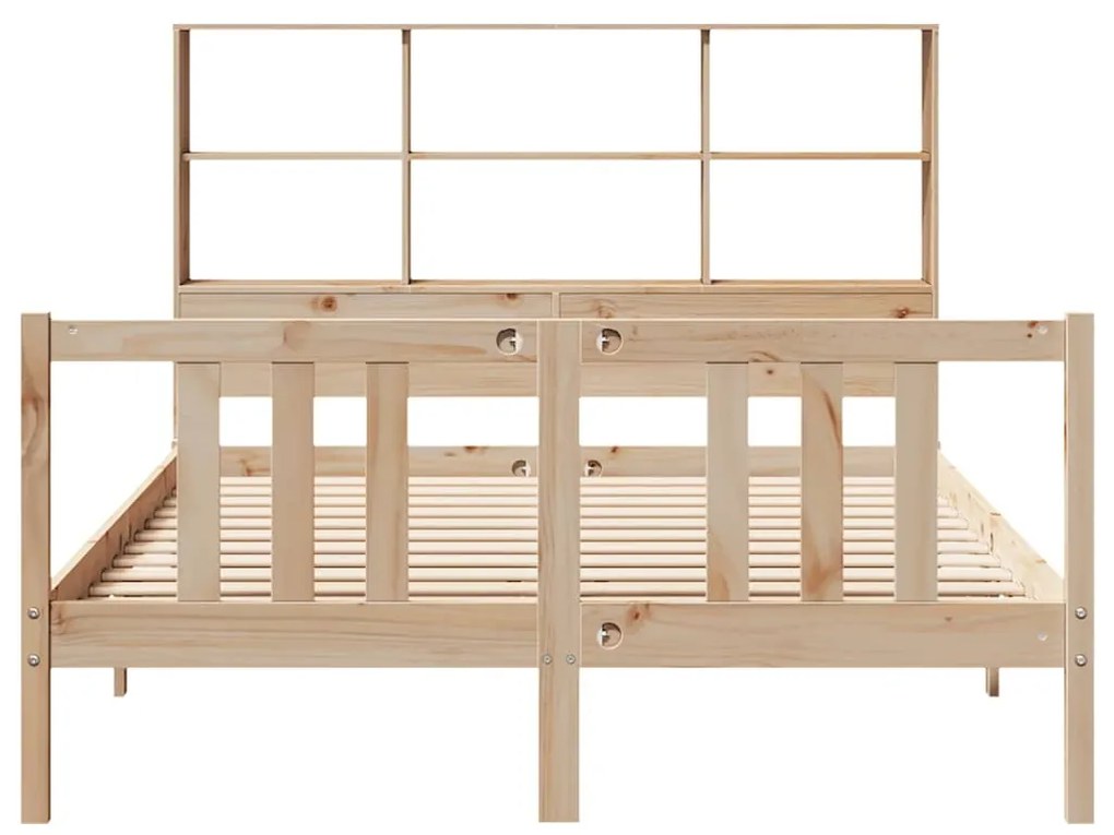 Cama com estante sem colchão 120x200 cm pinho maciço
