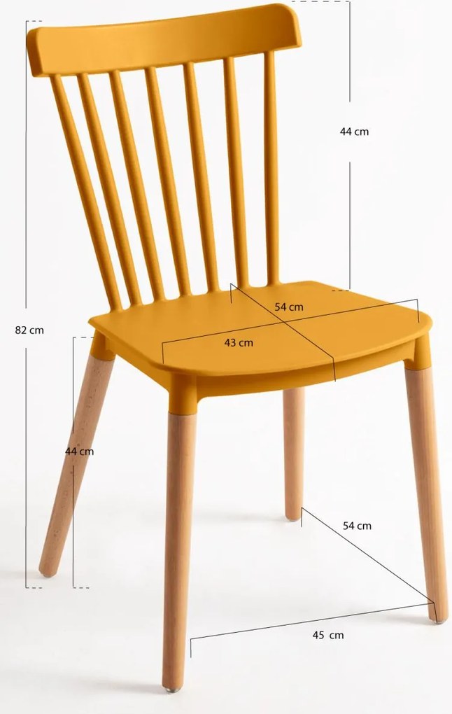 Pack 6 Cadeiras Leka - Mostarda