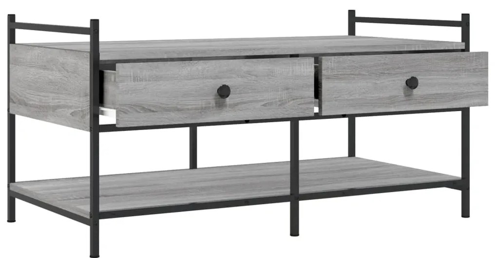 Mesa de centro 99x50x50 cm derivados de madeira cinzento sonoma