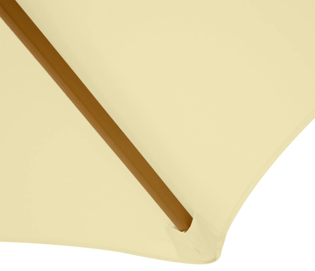 Chapéu de Sol Ø250x225cm Chapéu de Sol com Mastro de Madeira com 6 Has