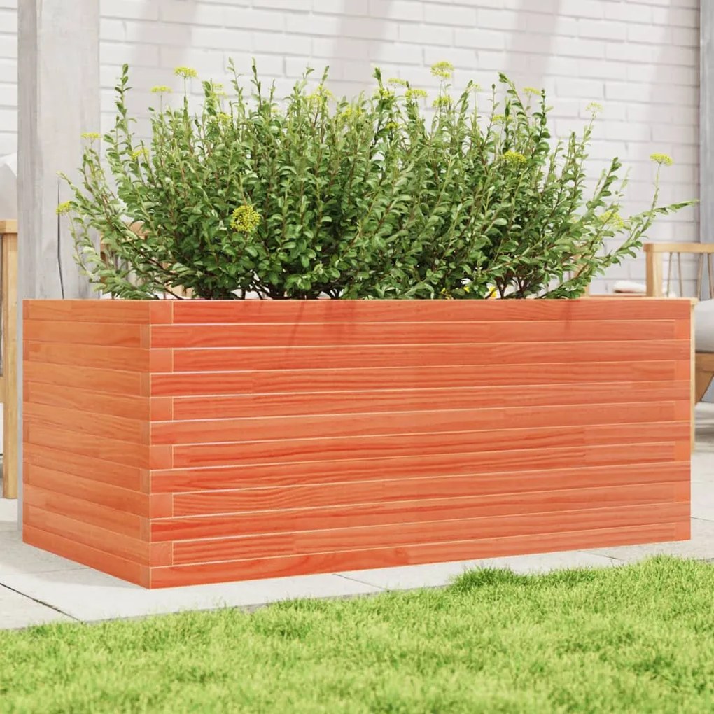 vidaXL Vaso/floreira de jardim 110x60x45,5 pinho maciço castanho mel