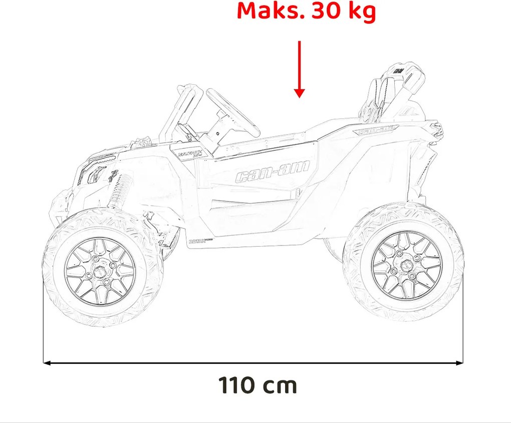 Buggy elétrico para Crianças ATV CAN-AM Maverick 24V 4×4 Rodas Espuma EVA, Assento couro ecológico Preto, Caqui