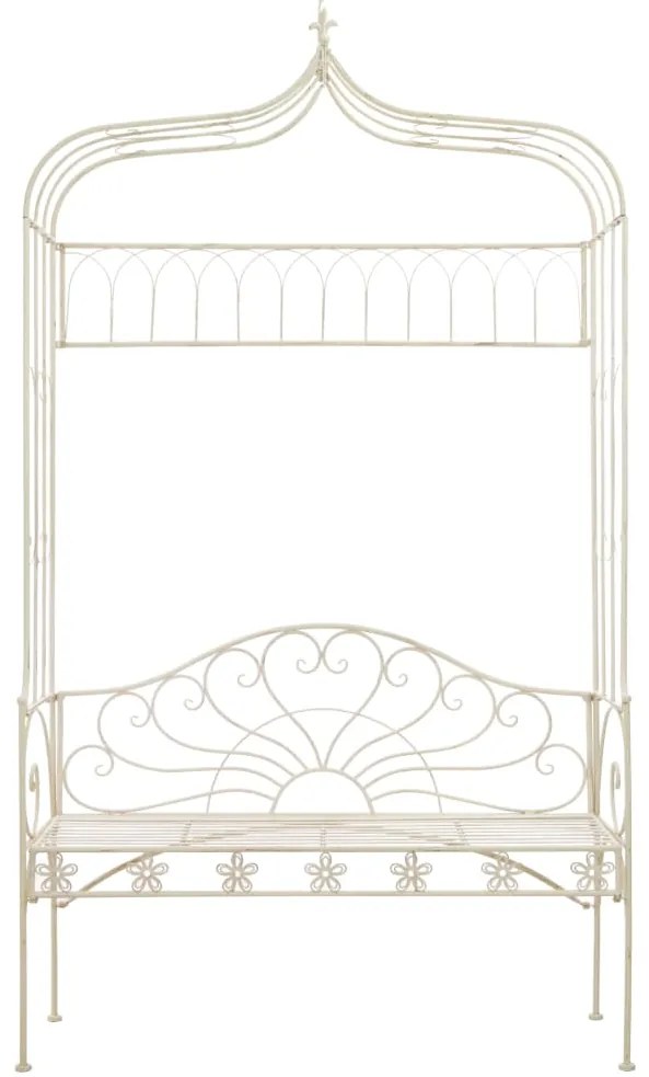 Banco de jardim 122 cm ferro branco antigo