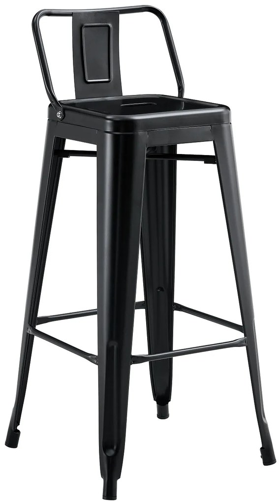 Conjunto 5 Bancos de bar TOL R1 EK, empilhável, aço, preto