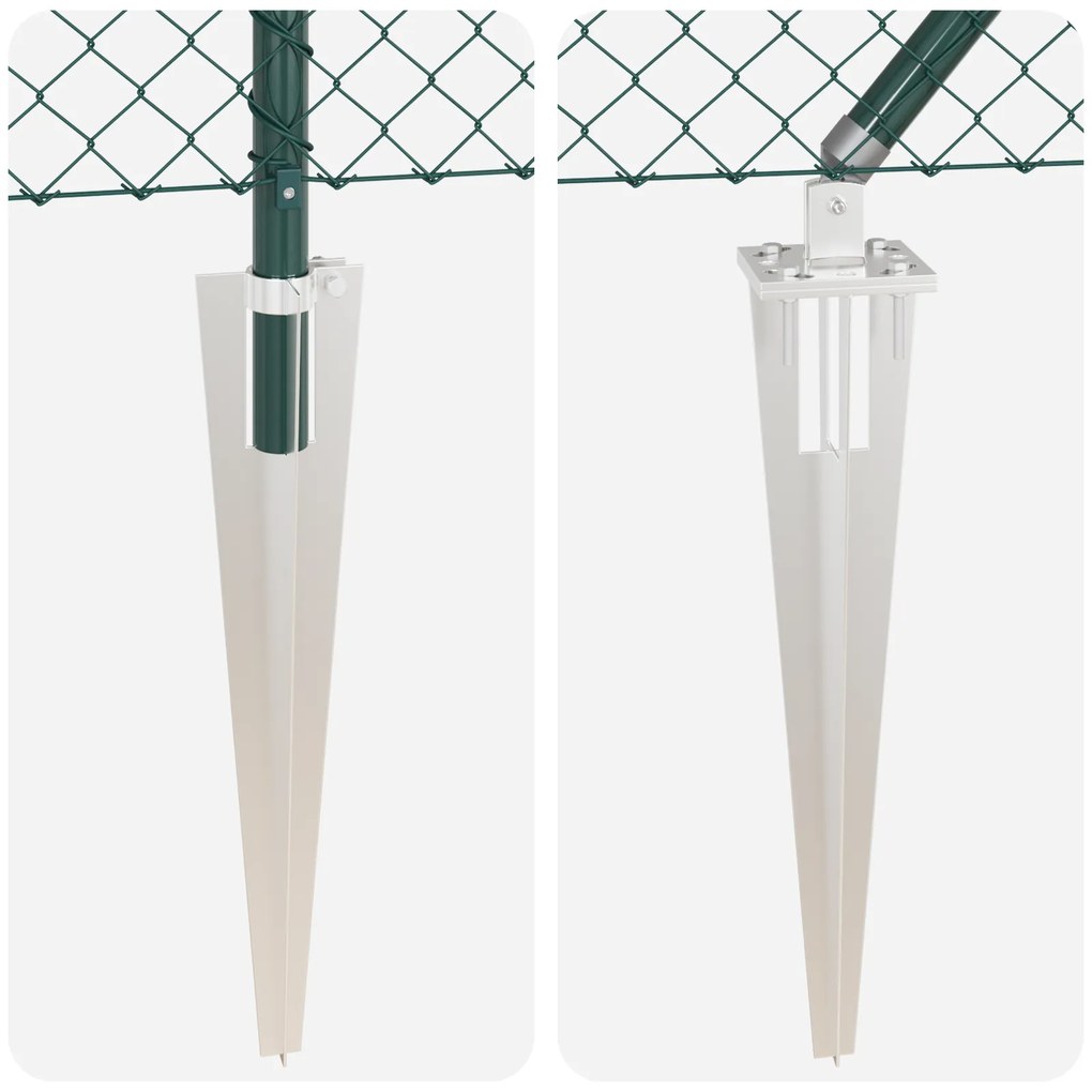 Cerca de Cadeia com 7 Postes de Espeto 1x10 m Aço Galvanizado