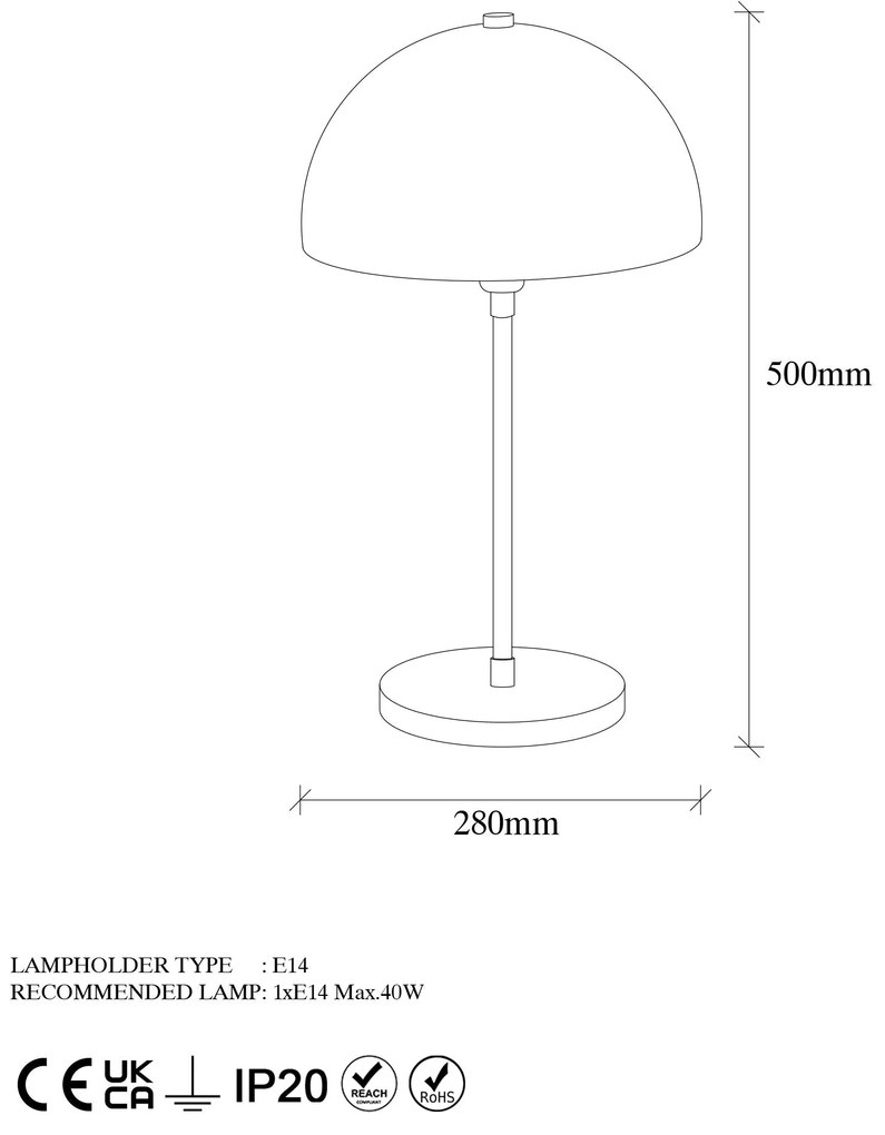 Candeeiro de Mesa Varzan – Preto Antique – 28 x 28 x 50 cm