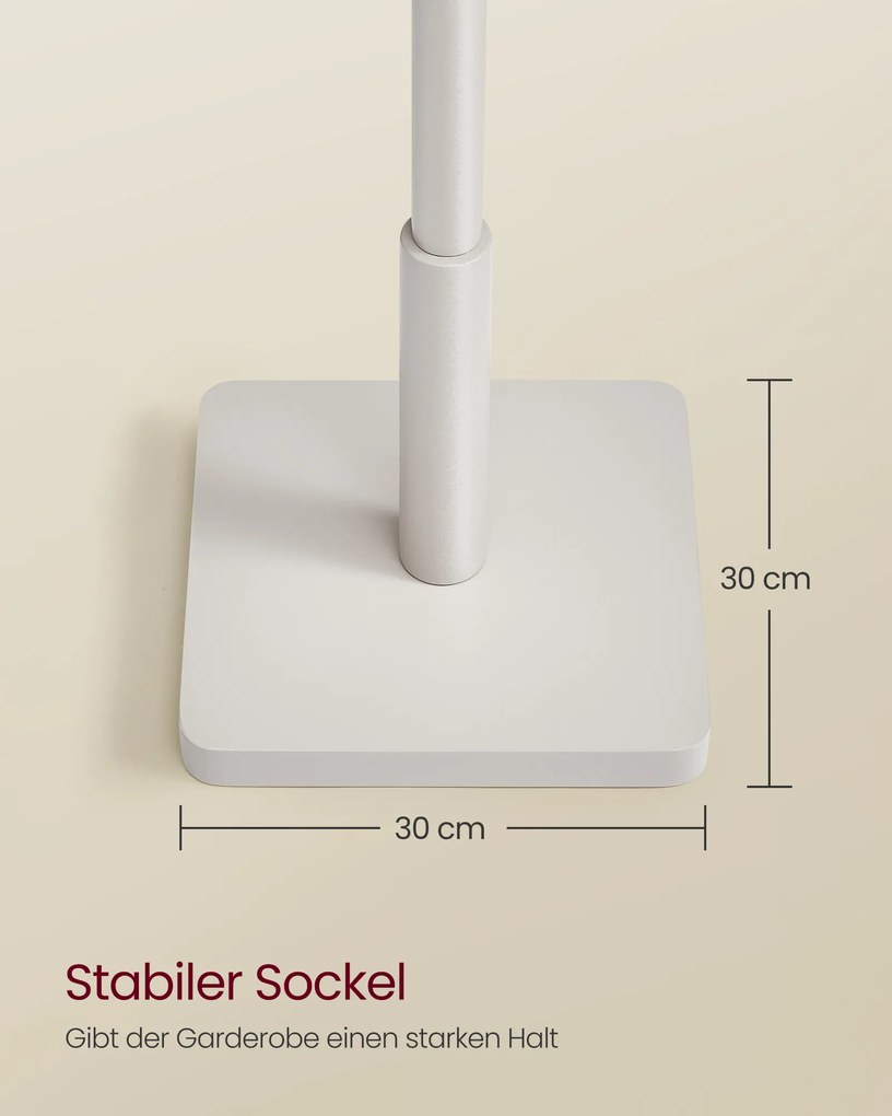 Bengaleiro em forma de árvore feito de madeira de borracha 30 x 30 x 175 cm Cappuccino bege