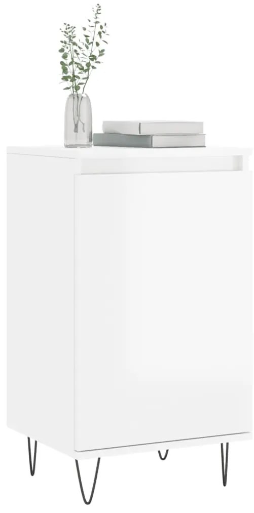 Aparadores 2 pcs 40x35x70 cm deriv. de madeira branco brilhante