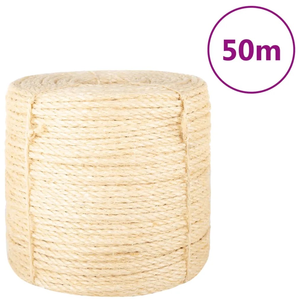 vidaXL Corda 100% sisal 6 mm 50 m