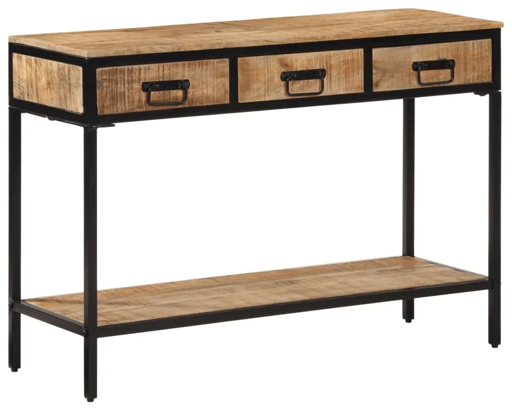 vidaXL Mesa consola 100x35x70 cm madeira de mangueira áspera maciça