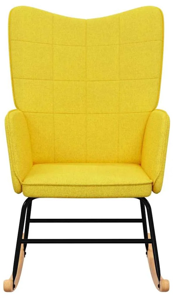 Cadeira de baloiço tecido amarelo mostarda
