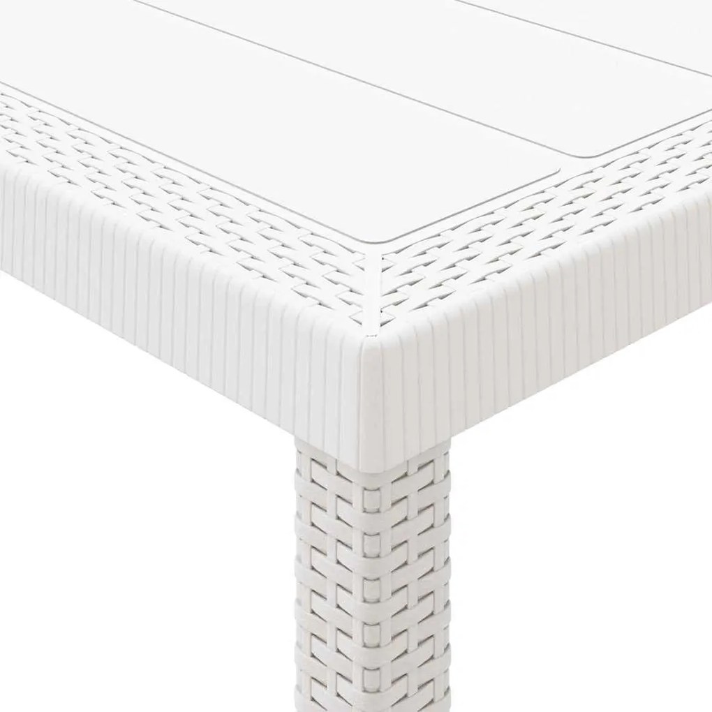 Conjunto de Jantar para Jardim 15 pcs Branco Largo