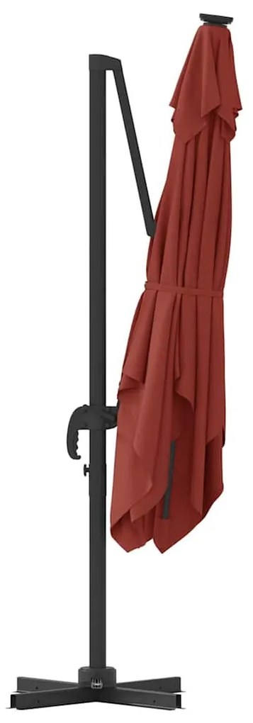 Guarda-Sol Cantilever Roma Terracota 286x285x265 cm em Alumínio