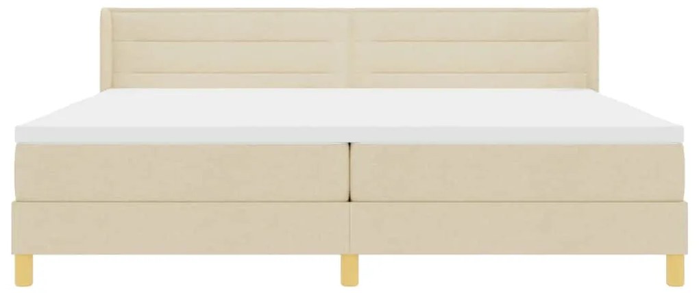 Cama Box com Colchão , Creme, 200 x 200 cm, Têxtil.