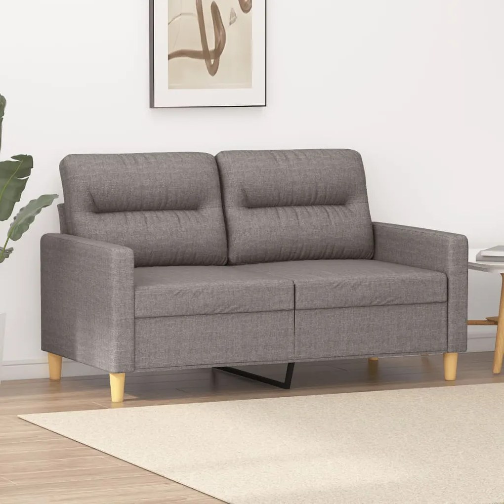 359234 vidaXL Sofá de 2 lugares tecido 120 cm cinzento-acastanhado