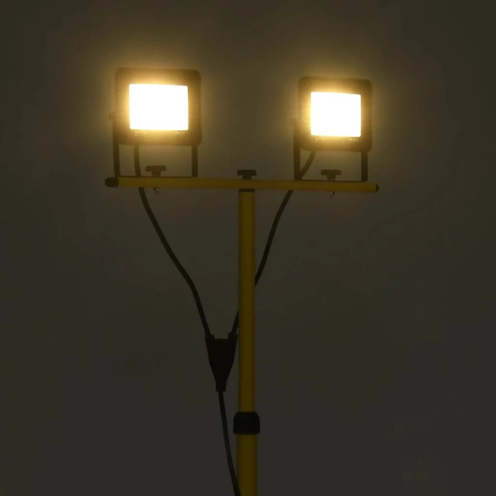 Projetor c/ iluminação LED e tripé 2x20 W branco quente