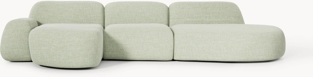Sofá de canto modular em bouclé Wolke (4 lugares)