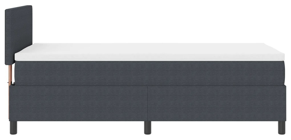 Cama Box Spring com Colchão Cinza Escuro 90x200 cm Tecido de Veludo