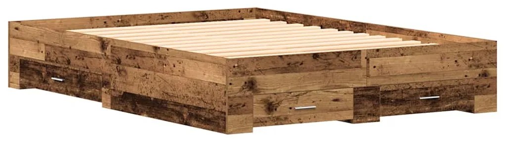 Estrutura de Cama com Gavetas Madeira Envelhecida