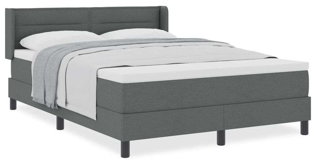 Cama Box com Colchão Cinza Escuro 140x200 cm Tecido