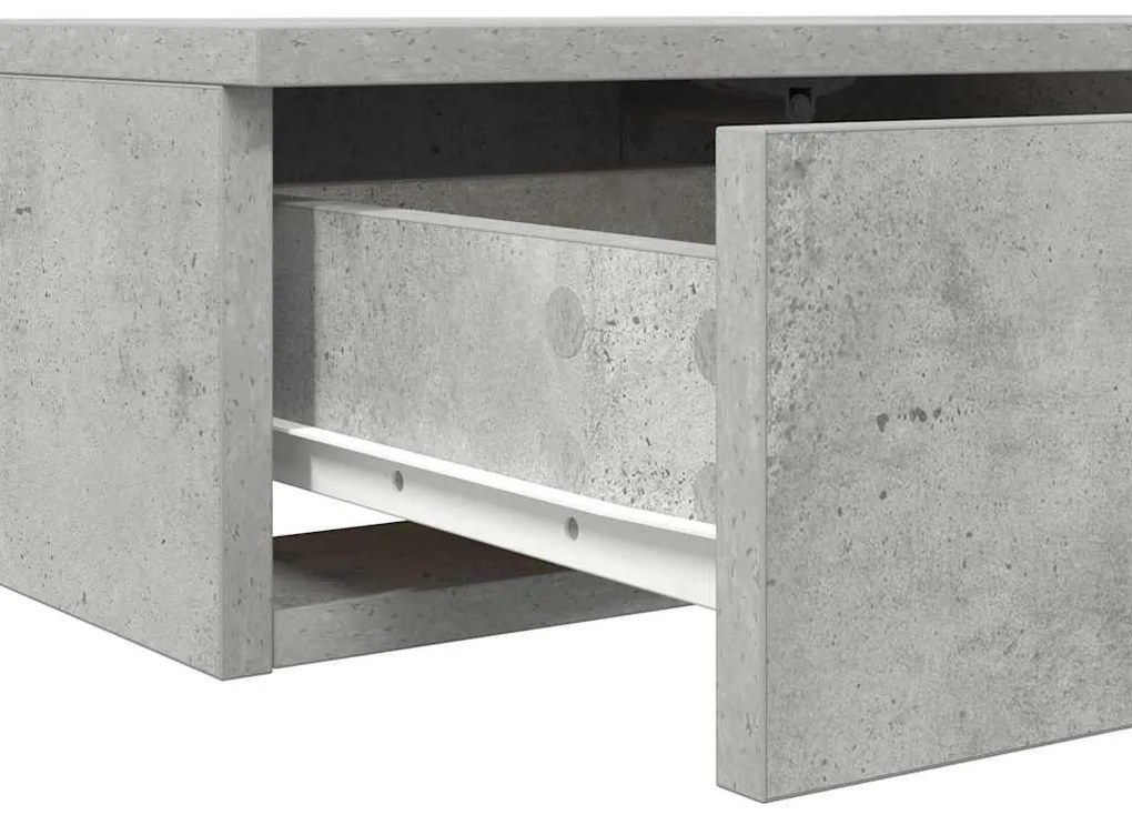 Gavetas de cama em Cinza Cimento - 135x36.5x16.5 cm Feitas de Madeira