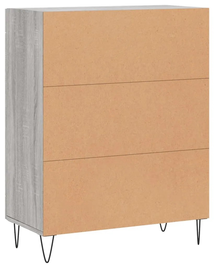 Aparador 69,5x34x90 cm derivados de madeira cinzento sonoma