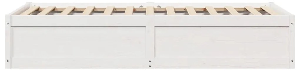 Cama sem colchão 90x200 cm madeira de pinho maciça branco